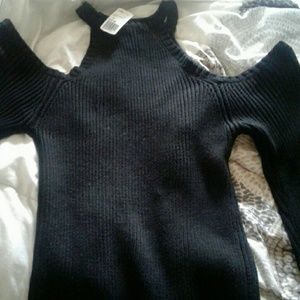 Long sleeve cold shoulder sweater